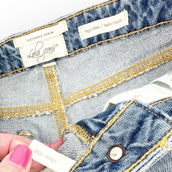 LOLA JEANS NWT Liana High-Rose Short in Stormy Sky Blue- size 25 - Picture 6 of 7